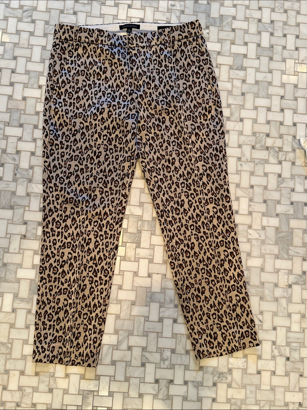 Banana Republic Leopard Print Ankle Pants - Tan & Black